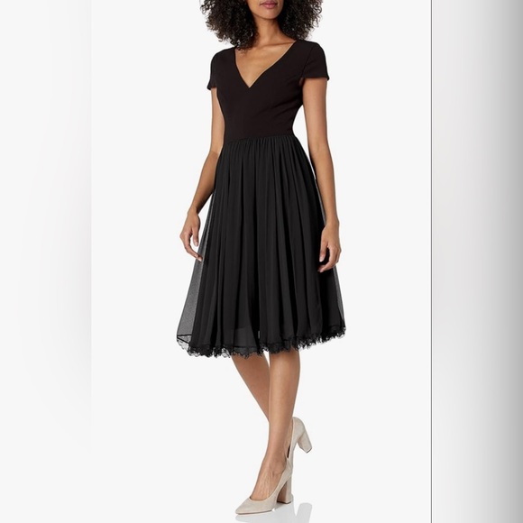 Dress the Population Black Fit & Flare Midi Dress NWT Size Small - Picture 2 of 13